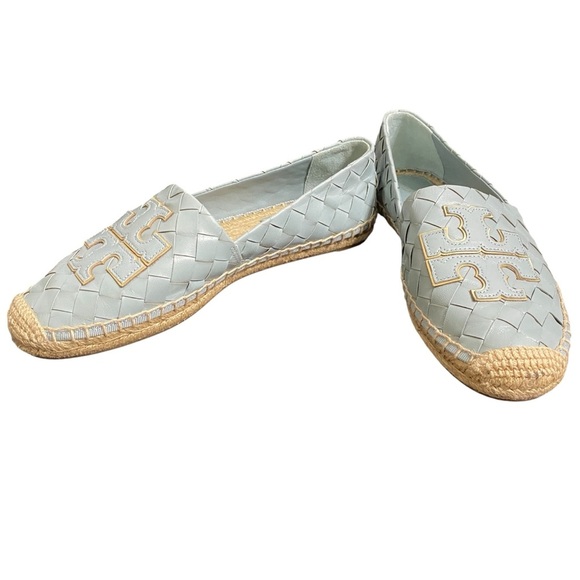 Tory Burch Blue Woven Leather Espadrilles Slip On Shoes 7.5 - Picture 7 of 10
